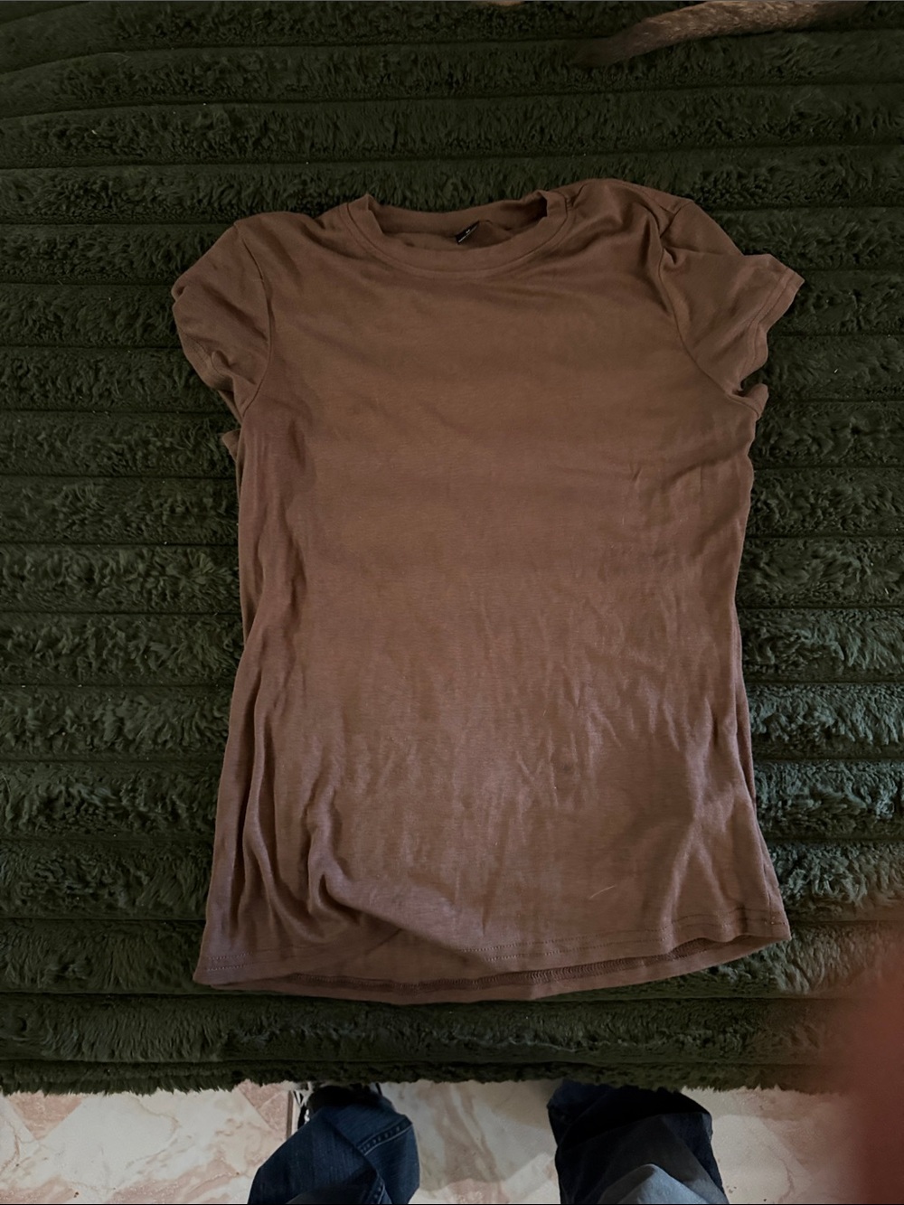 SHEIN Brown Short-Sleeve Crewneck Tee
